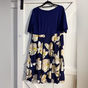 Floral Navy Blue Dress